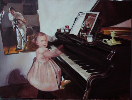 Dusi a zongoránál 60x80cm